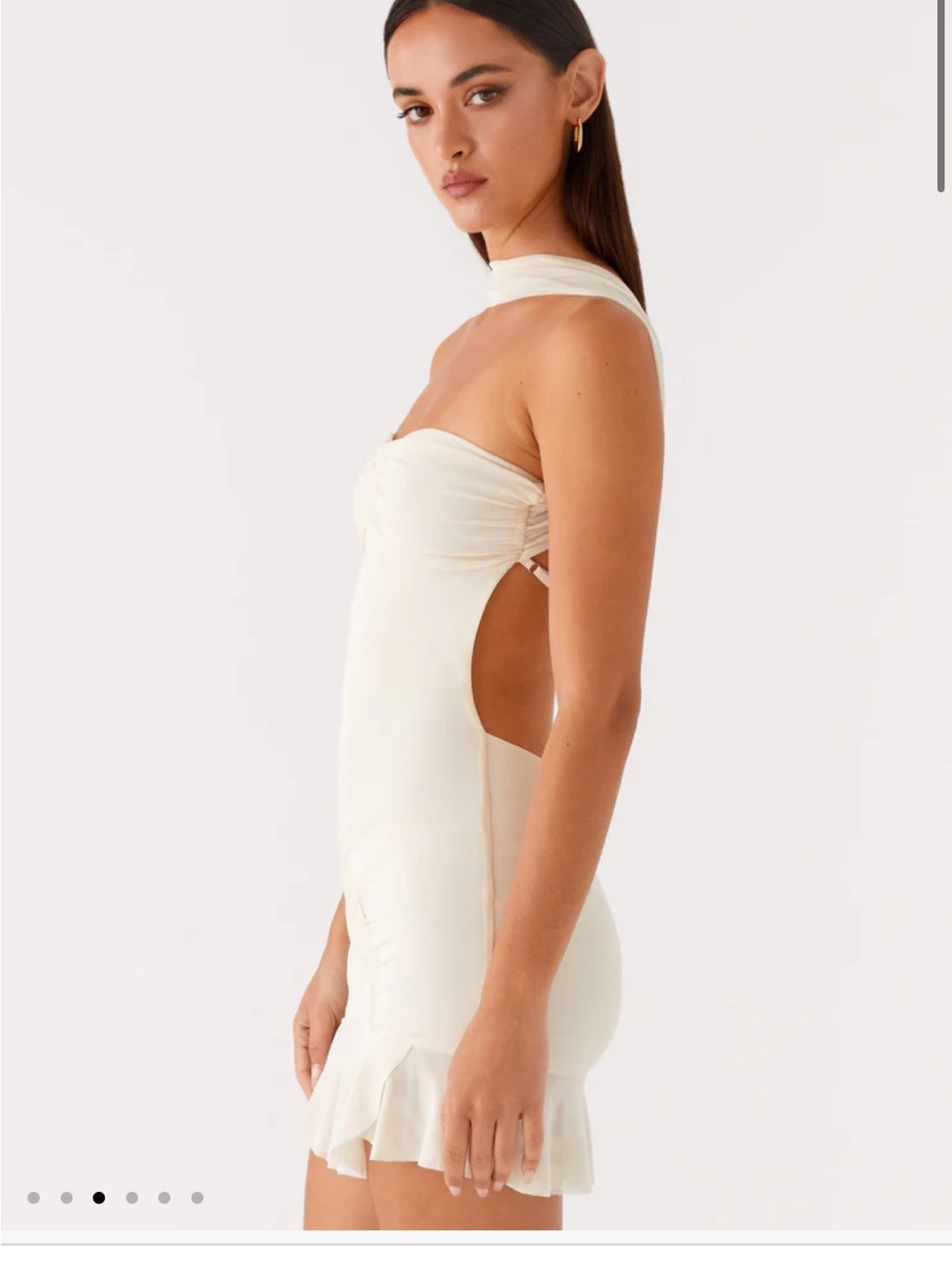 Peppermayo Cream Strapless Mini Dress with Halter Detail - Picture 4 of 4